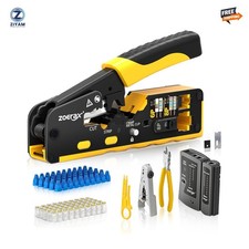 Cat7 RJ45 Crimping Tool, Cat 7 Cat6 Cat5 Pass through Ethernet Crimping Tool Kit picture