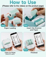 Memoking Sticker Printer - T02 Mini Printer Portable Thermal Printer Inkless picture