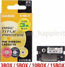 Casio TR-18BK-3P Black 3Pack Disc Title Printer Ink Ribbon 3 / 5 / 10 / 15 Boxes picture