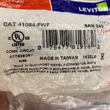 LOT OF 6 Leviton CAT 41084-FWF CONNECTOR COMM. CIRCUIT ACCESSORY ✅ picture