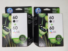 Two packs of original genuine HP 60 Black & Tri-color expired September 2022 NEW picture