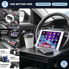 Multipurpose Car Steering Wheel Tray - Food & Drink Holder, Laptop Desk, Fits Mo picture
