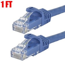 1FT CAT5e RJ45 Ethernet LAN Network Patch Cable UTP Copper Wire 24AWG Blue picture