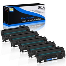 1-5PK CF280A 80A Black Toner Cartridge for HP LaserJet Pro 400 M401dne M401dw picture