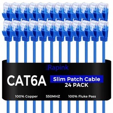 Rapink Patch Cables Cat6a 5ft (24 Pack) Slim, Cat6a Ethernet Patch Cable 10G Sup picture