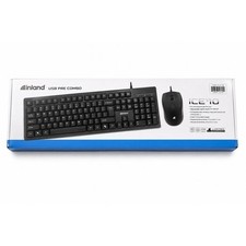 Inland iC210 USB Pre Combo Wired Keyboard and Mouse Set Black 800722 picture