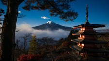 Landscape nature japan pagoda mountains mount fuji Custom Gaming Mat Desk picture