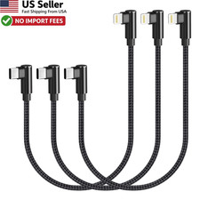 USB C to Lightning Cable 1FT 3 Pack MFi Certified Right Angle iPhone Charger picture