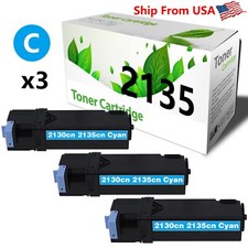 3PK DE2135 2135 Toner Cartridge 2130 2135 Laser Printer CYAN picture