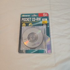 Memorex Pocket CD-RW 5 Pack 210MB 24 Min 4X Mini Discs New Sealed picture