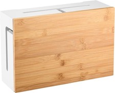 Cable Management Box With Magnetic Bamboo Lid & Cable Ties Elegant Durable Cable picture