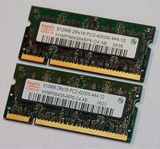 HYNIX Laptop 1GB DDR2 PC4200 RAM 2 X 512MB Sticks V000061770 Pair PC2-4200S-444 picture