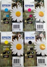 Epson Multipack (4) 18XL Genuine - Black Cyan Yellow and Magenta Original Box 18 Genuine picture