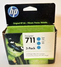 2021 Genuine HP 711 Cyan 29ml Original Ink Cartridges CZ134A 3-Pack OEM picture