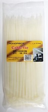 Monoprice Cable Tie 8 inches 40 lbs, 100 pcs/pack, Pale Yellow picture