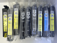 Lot of 9 Genuine EPSON 220 Sealed Ink Cartridges Black, Yellow & Cyan Exp. 02/26 picture