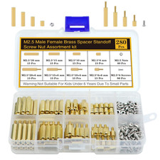 280Pcs M2.5 Motherboard Standoffs&Screws&Nuts Kit, Hex Male-Female Brass Spacer picture