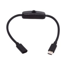 cablecc Male to Female USB Type C USB-C Cable with On Off Power Switch... picture