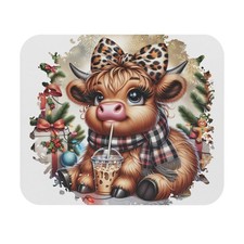 Adorable Cow Christmas Mouse Pad, Cute Animal Desk Accessory, Holiday Gift [...] picture