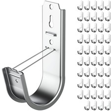 50 Pack 2 Inch J Hook Wall Mount Retainer Clip Galvanized Steel Wire Hooks picture