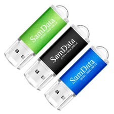 SamData 3 Pack 16GB USB 2.0 Flash Drive Thumb 16GB, Multicoloured 3*16GB picture