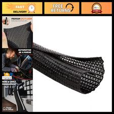 High-Temperature Braided Split-Sleeve Wire Loom 10ft for Automotive & Cable Mana picture