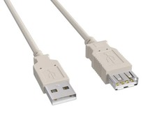 USB 2.0 Type A Male to Female Extension Cable, White - 1ft/3ft/6ft/10ft/15ft picture