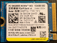 Dell WD PC SN5000S 1TB NVMe 2.0 PCIe Gen4x4 SSD 2230 (DP/N 0645DW) 97% HEALTH picture