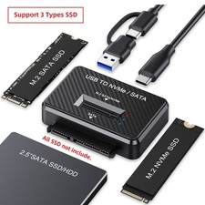 USB C Hard Drive Docking Station for M.2 SATA ＆ NVMe SSD and 2.5
