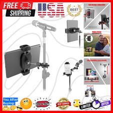 Tablet Holder for Mic Stand with 360° Ball Head and 3/8 to 1/4 Adapter, Micro... picture