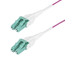 StarTech 3ft/1m OM4 Uniboot Fiber Cable, LC to LC, Optic (OM4RLCLC1M) picture
