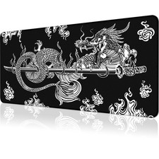 Japanese Dragon Gaming Mouse Pad Large Black Desk Mat, 31.5x11.8in, XL picture