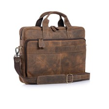 New KomalC Leather briefcase 16 inch Laptop Messenger Bag for Men and Women Best picture