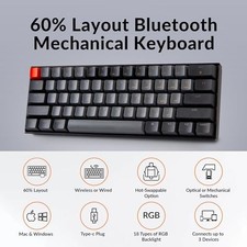 KEYCHRON K12 RGB WIRELESS MECHANICAL KEYBOARD - HOT-SWAPPABLE - BLACK/GRAY picture