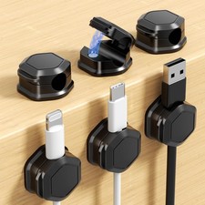 6 Pack Magnetic Cable Clips Cell Phone Cord Holder for USB Cable Office Desk picture