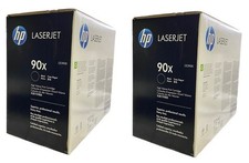 2 NEW Genuine HP CE390X Toners 90X Black Box -- OPEN BOX OPEN BAG picture