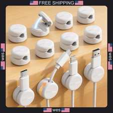 Magnetic Cable Clips 12 Pack 360° Rotating Cord Organizer Holder picture