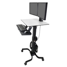 Ergotron – WorkFit-C Dual Monitor Mobile Standing Desk for 2 Monitors Up to 24 I picture
