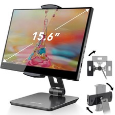 AboveTEK Business Kiosk Aluminum Tablet iPad Stand, 360° Swivel Tablet & Phon... picture