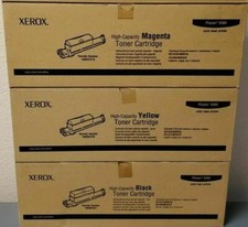 3 Genuine Sealed Xerox 106R01221 BLK 106R01220 YLW 106R01219 MAG Toners 6360  picture