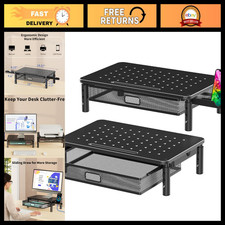 2-Pack Adjustable Monitor Stand Riser with Metal Drawer, 3 Height Options picture