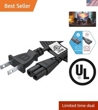 Reliable 6 Feet Black 2 Prong Power Cord - Compatible with Various Devices picture