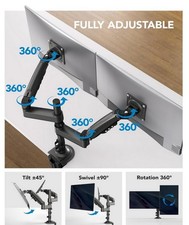 HUANUO 13-32 Inch Dual Monitor Stand, HNDS8 Gas Spring Dual Monitor Mount picture