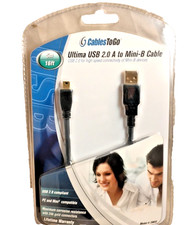 C2G Ultima USB 2.0 A to Mini-B Cable 16.4ft 5m Gold Plated Charcoal 29653 picture
