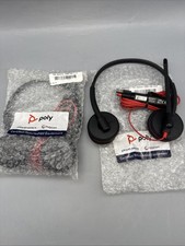 Lot of 2 Poly Plantronics Blackwire 3225 C3225 headset 3.5mm wired on-ear stereo picture