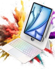Clear Keyboard Case iPad Air 13 M3/M2 & Pro 12.9 3-6 Gen White RGB picture