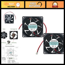 2-Pack 80mm x 25mm DC 24V Brushless Cooling Fans with Dual Ball Bearings picture