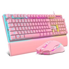K10 Wired Gaming Keyboard and and Wrist Rest Combo, RGB Backlit, Mechanical F... picture