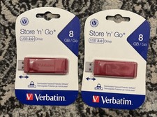 Verbatim Corporation 95507 8Gb Flash Drive Usb 2.0 Store N Go Red (2 PACK) picture