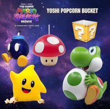 Super Mario Galaxy Movie Movie Yoshi Luma Bob Omb Kart Popcorn Bucket Mushroom Cup NEW picture